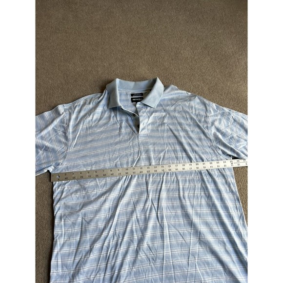 Bolle Golf Polo Shirt Short Sleeve Blue White Stripes Men's Size XL 100% Cotton‎ - Picture 4 of 5